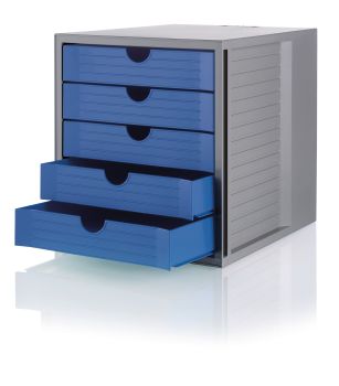 HAN Schubladenbox Karma A4/C4 14508-16 blau, 5 Schubladen