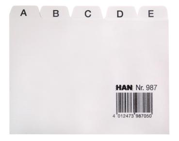 HAN Karteiregister A7 987 A-Z, grau, 25-teilig