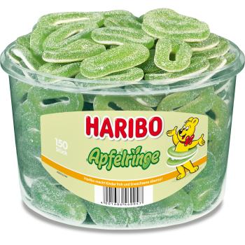 HARIBO Saure Apfelringe 100082 Dose 1200g, 150 Stk.