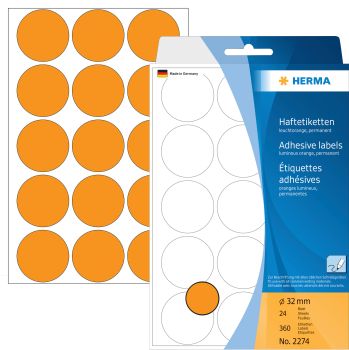 HERMA Etiketten rund 32mm 2274 orange 360 Stück