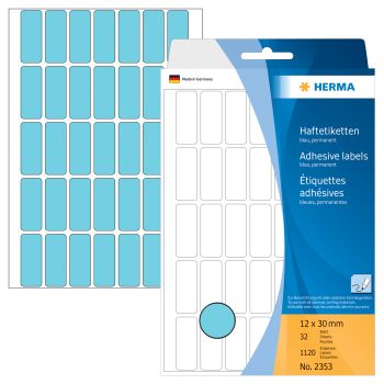 HERMA Etiketten 12×30mm 2353 blau 1120 Stück