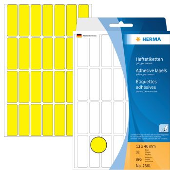 HERMA Haftetiketten 13x40mm 2361 gelb 896 Stück