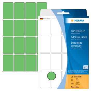 HERMA Etiketten 25×40mm 2455 grün 512 Stück