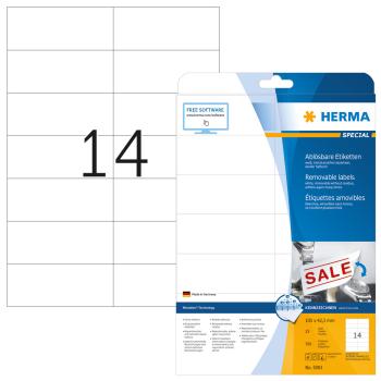 HERMA Etiketten Movables 63,5x46,6mm 4203 weiss, non-perm. 450 St./25Bl.