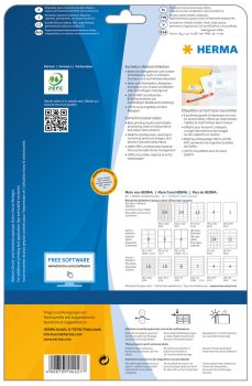 HERMA Etiketten SPECIAL 64.6x33.8mm 4227 weiss,perm. 600 St./25 Bl.