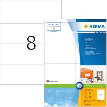 HERMA Universal-Etiketten 105x70mm 4426 weiss 800 St./100 Blatt