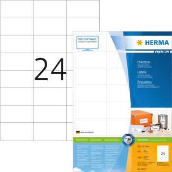 HERMA Universal-Etiketten 70x37mm 4615 weiss 4800 St./200 Blatt