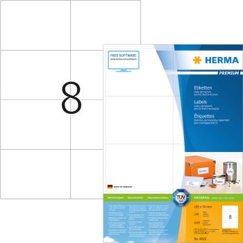 HERMA Universal-Etiketten 105x74mm 4626 weiss 1600 St./200 Blatt