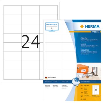 HERMA Etiketten Special 66×33,8mm 4814 weiss 2400 Stück