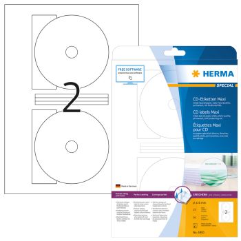 HERMA CD-Etiketten 4850 4850 Ø116mm 50Stk. 25 Blatt