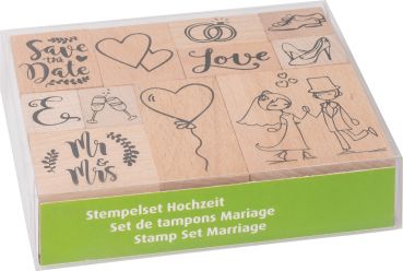 HEYDA Stempel-Set Hochzeit 12x10x3cm 204888679 braun 11-teilig