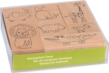 HEYDA Stempel-Set Tiere 12x10x3cm 204888688 Holz 7-teilig