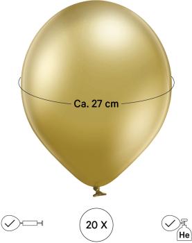 I AM CREATIVE Ballons Metallic Mix 27cm 1000-1058 creme, gold, silber 20 Stück