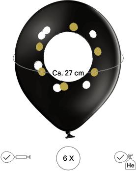 I AM CREATIVE Ballons DIY Beschriften 27cm 1000-1069 schwarz 6 Stück