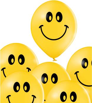 I AM CREATIVE Ballons Smileys 27cm 1000-1071 gelb 6 Stück