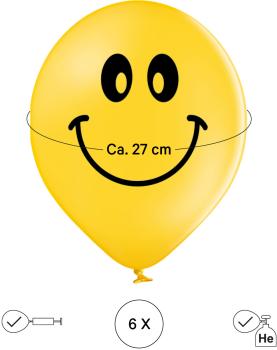 I AM CREATIVE Ballons Smileys 27cm 1000-1071 gelb 6 Stück