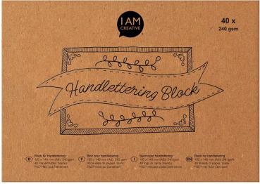 I AM CREATIVE Handletteringblock A6 216900 weiss 40 Blatt