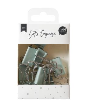 I AM CREATIVE Binder Clips Lets Organize 4035.13 hellgrün, 25mm, 10 Stk.