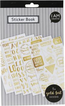 I AM CREATIVE Stickerbook 4087.474 Goldfolie klar, 5 Blatt