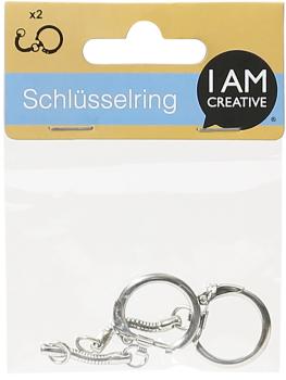 I AM CREATIVE Schlüsselringe 4100.11 mit Kette, 6cm, 2 Stück