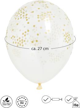 I AM CREATIVE Ballons Konfetti 27cm 6010.78 transparent/gold 20 Stück