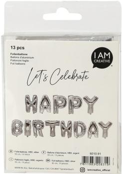 I AM CREATIVE Folienballon,Birthday 35cm 6010.91 silber