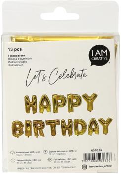 I AM CREATIVE Folienballon,Birthday, 35cm 6010.92 gold