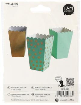 I am creative popcorn box, mint, gold,10cm 6010.929 6 stück - I-am-creative-6010.929-7611983208630-02.jpg