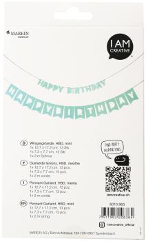 I AM CREATIVE Girlande, Birthday,mint,230cm 6010.963 2 Stück