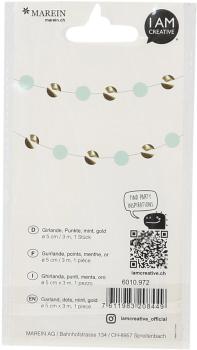 I AM CREATIVE Girlande, Punkte, 3m 6010.972 mint, gold