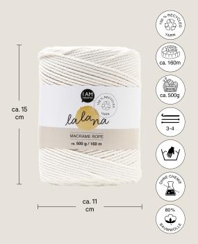 I AM CREATIVE Macrame Rope 6203.02 cream 2mm, 500g