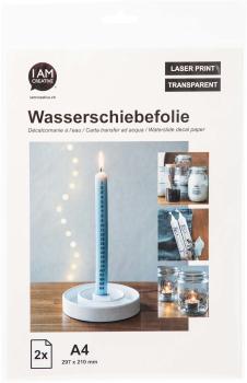 I AM CREATIVE Wasserschiebefolie A4 MAA4010.57 klar 2 Stück