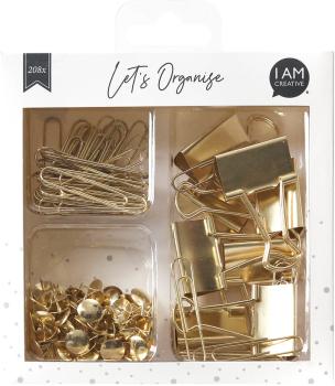 I AM CREATIVE Clip Set Let`s Organize MAA4035.24 gold 208-teilig