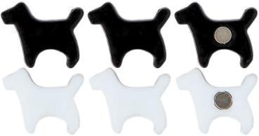 I AM CREATIVE Magnet Hund Let`s Organize MAA4035.53 schwarz, weiss 6 Stück