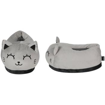 I-TOTAL Plüsch-Hausschuhe 30x19x18cm XL2845 Grey Cat