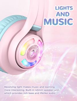 ICLEVER Headphones Kids Cat C04-2083N-05 74/85/94 dB, 45h pink