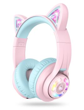 ICLEVER Headphones Kids Cat C04-2083N-05 74/85/94 dB, 45h pink