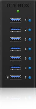 ICY BOX 7 Port Hub USB 3.0 IB-AC618 robust alluminium black