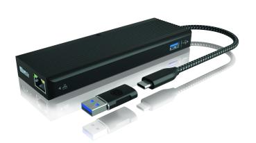 ICY BOX Dual Dockingstation black IB-DK4080AC 2xHDMI & DP, 3x USB 3.2, GBL