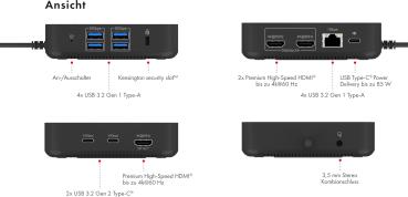 ICY BOX Mobile Dockingstation 12in1 IB-DK4090-C 3xHDMI,2x USB-C 3.2G2,4x USB-A