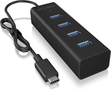 ICY BOX 4 Port Hub Type C USB 3.0 IB-HUB1409-C3 Aluminium black