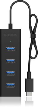 ICY BOX 4 Port Hub Type C USB 3.0 IB-HUB1409-C3 Aluminium black