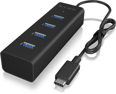 ICY BOX 4 Port Hub Type C USB 3.0 IB-HUB1409-C3 Aluminium black