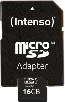 INTENSO Micro SDHC Card PREMIUM 16GB 3423470 with adapter, UHS-I