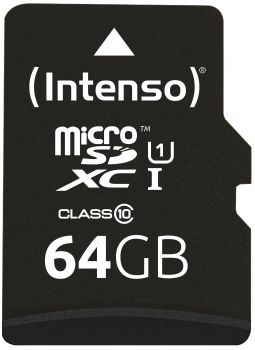 INTENSO Micro SDXC Card PREMIUM 64GB 3423490 with adapter, UHS-I