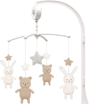 JABADABADO Musik Mobile Teddy/Hase N0145 braun/weiss