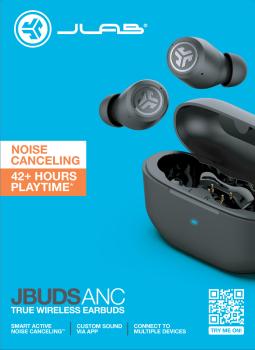 JLAB JBdus ANC Earbuds IEUEBJBANCRBLK82 True Wireless, Black