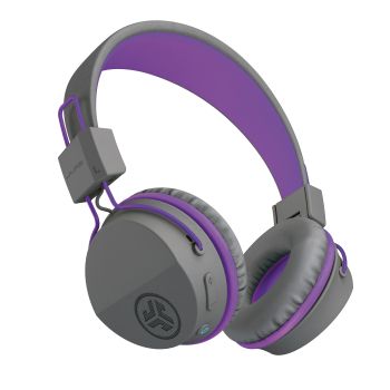 JLAB JBuddies Studio Kids On-Ear IEUHBSTUDIORGRYPRPL4 Wireless, Grey/Purple