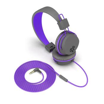 JLAB JBuddies Studio Kids On-Ear IEUHJKSTUDIORGRYPRP6 Wired, Grey/Purple