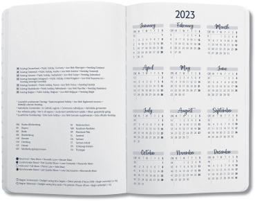 JOLIE Wochenkalender A6 2024 J4346 confetti sky, 2S/1W,d/gb/f/nl